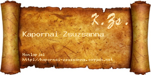 Kapornai Zsuzsanna névjegykártya