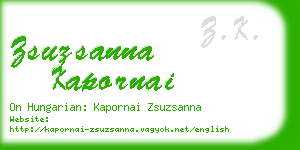 zsuzsanna kapornai business card